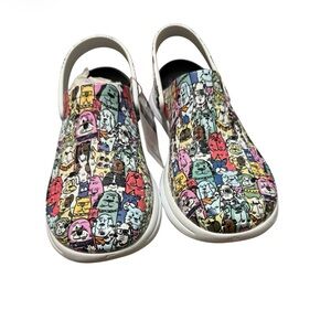Skechers Ultra Go Clogs Size 9 Women Colorful Dog Print Comfort Slip On Shoes